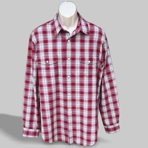 💖 Foundry Supply Long Sleeved Button-Up Plaid Shirt